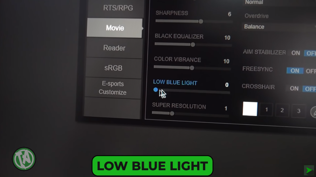 Low Blue Light, controle para conforto dos olhos