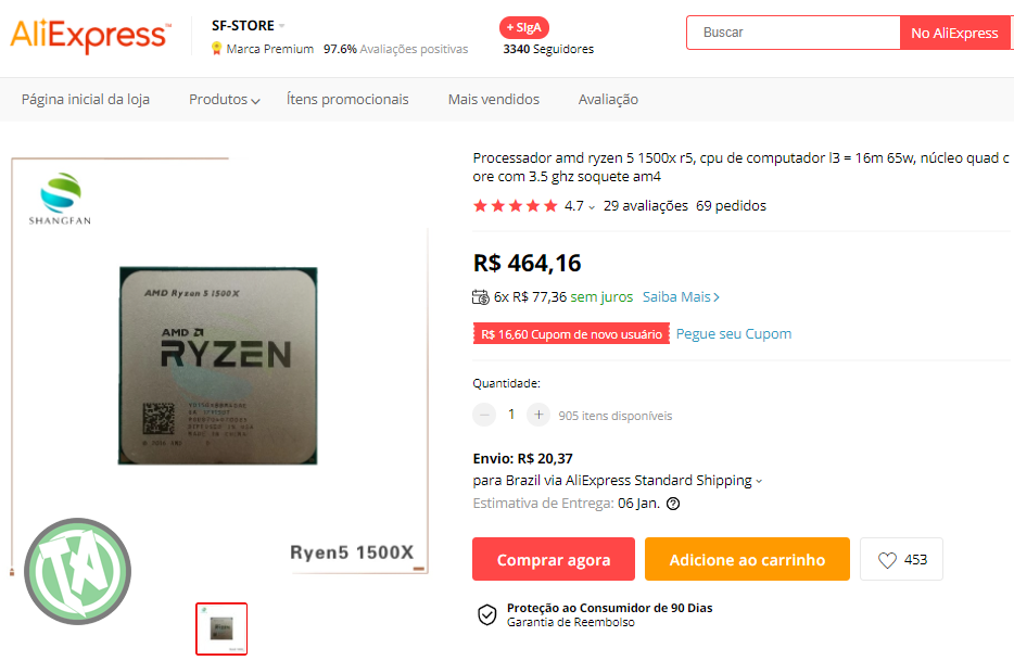 Processador Ryzen 5 1500X