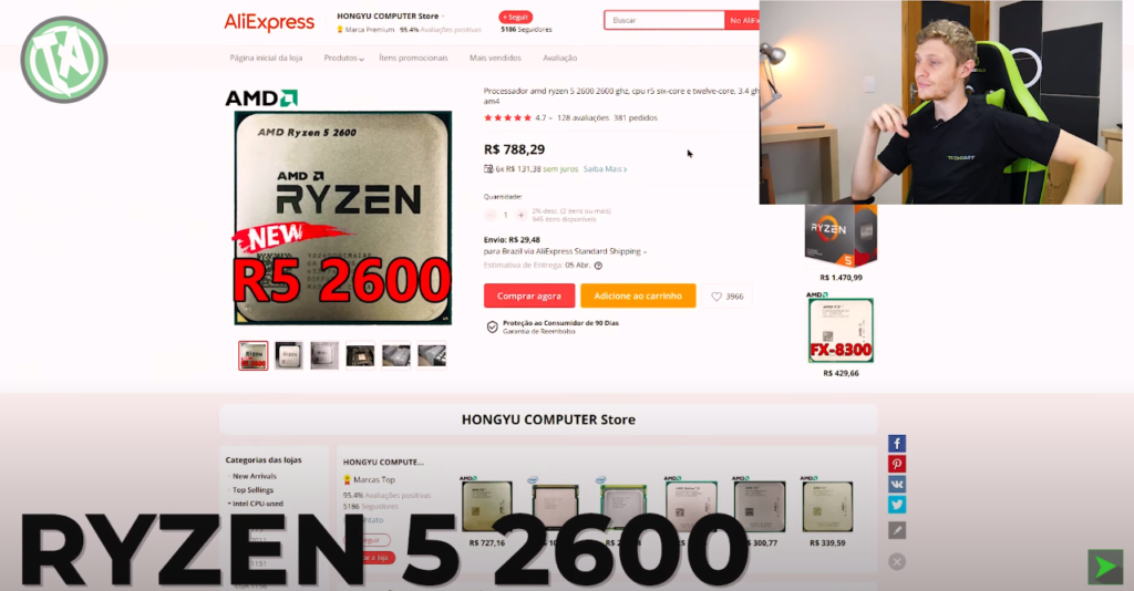 Ryzen 5 2600 no AliExpress