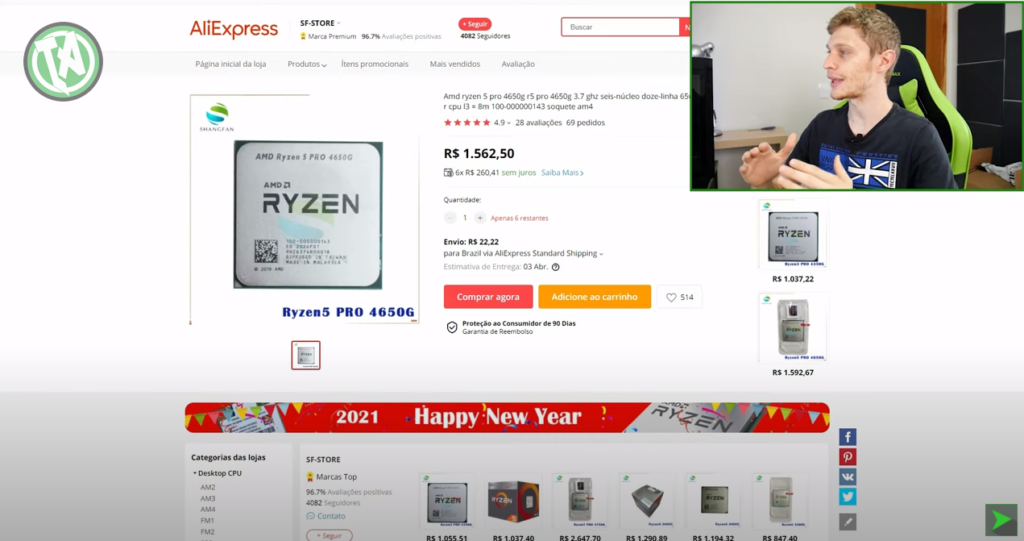 Ryzen 5 no AliExpress tem o mesmo valor que o novo no Brasil